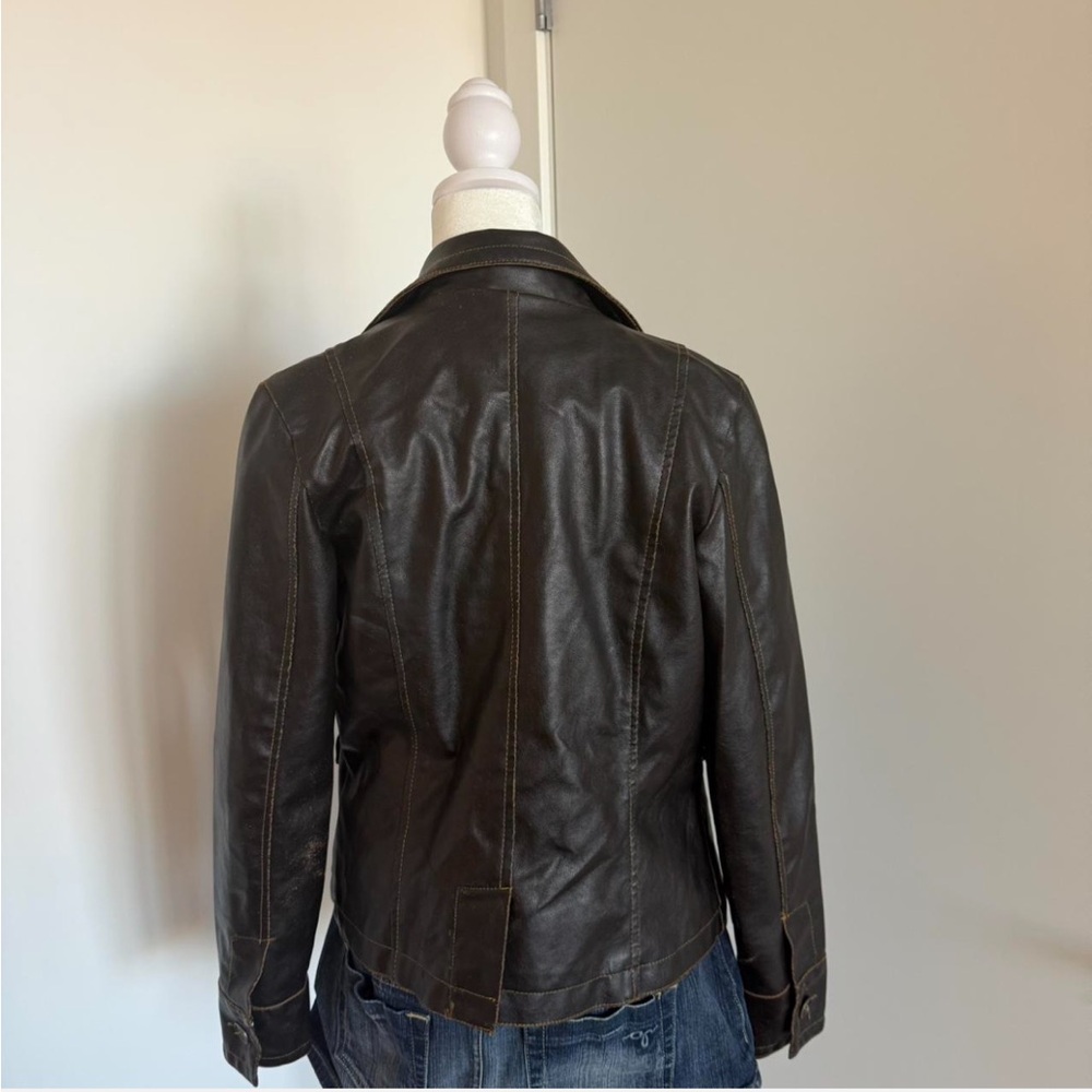 Vintage y2k 90’s brown leather jacket - Picture 2 of 6